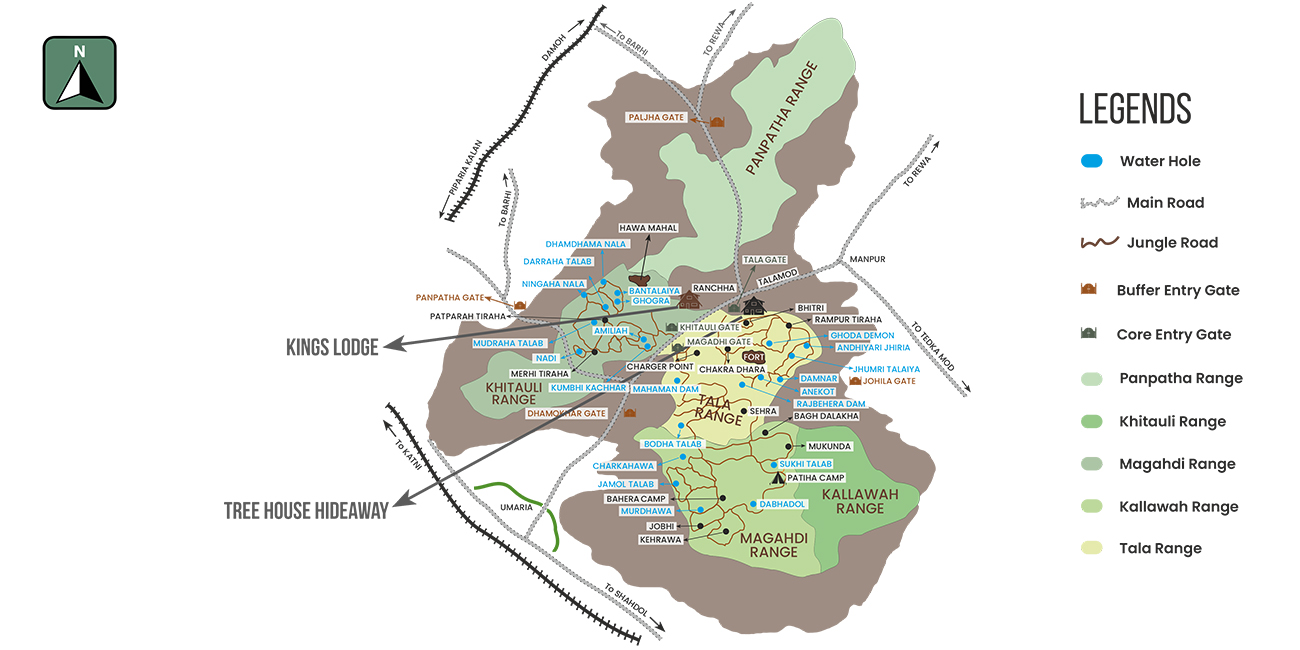 Map of Bandhavgarh National Park